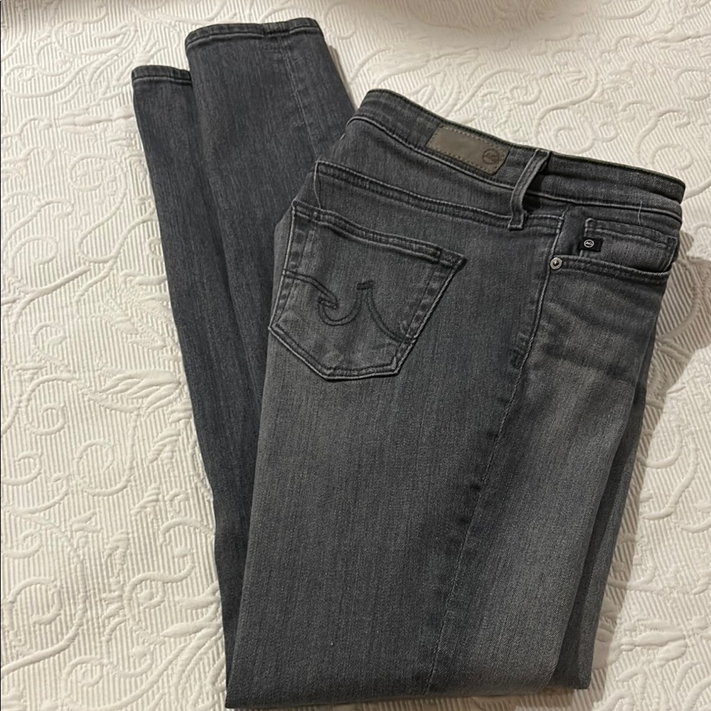 Ag Adriano Goldschmied Gray Super Skinny Legging Ankle Jeans. 25R